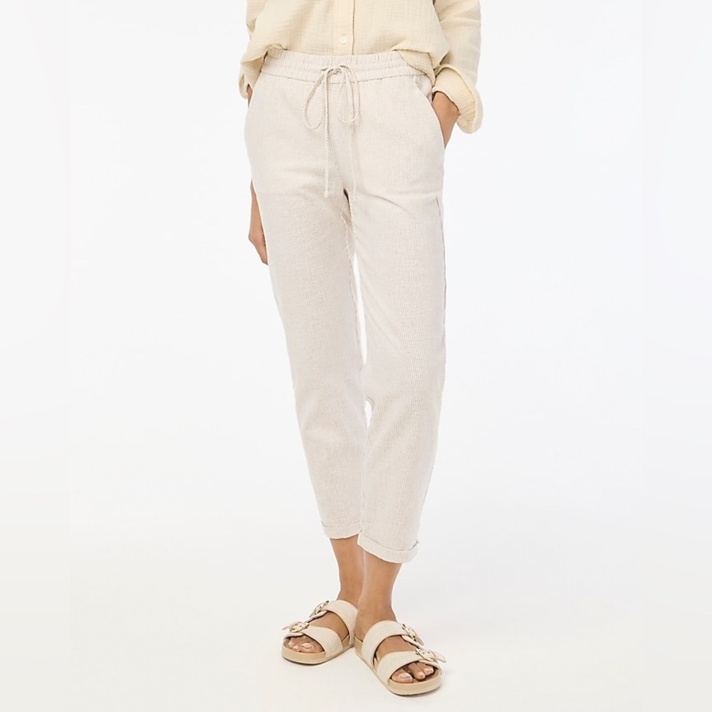 I. Crew Striped drawstring pant petite